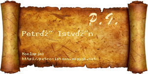 Petró István névjegykártya