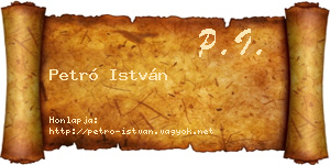 Petró István névjegykártya